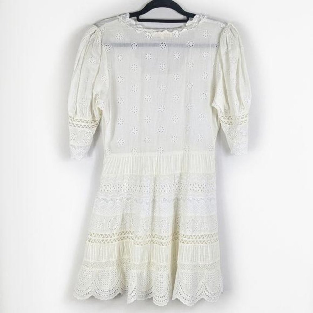NEW LoveShackFancy Kristen Boho Dress Ivory Lace - Picture 6 of 9